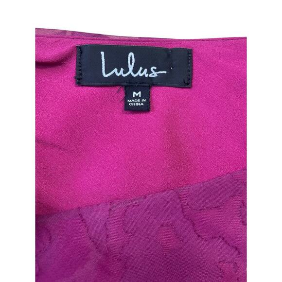 Lulus Emogene Magenta Burnout Floral One Shoulder Mini Dress - Medium - Picture 7 of 16